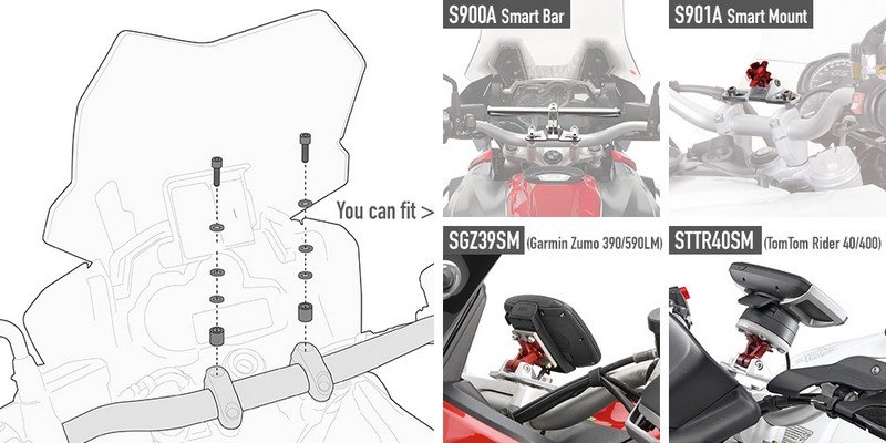 02SKIT Adaptersatz zur Montage der Givi Smart Bar S900A