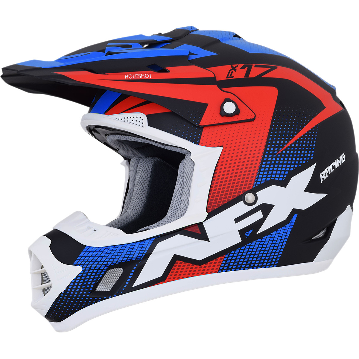 AFX FX-17 Holeshot Crosshelm / Endurohelm Rood wit blauw