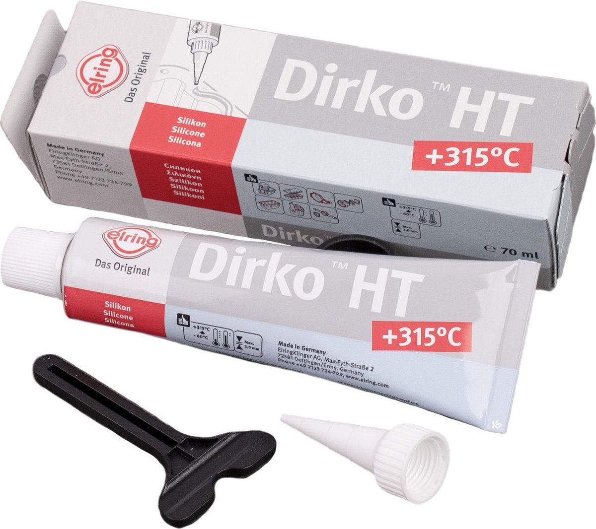 Elring Dirko HT vloeibare pakking / Siliconenkit hoge temperatuur -Grijs