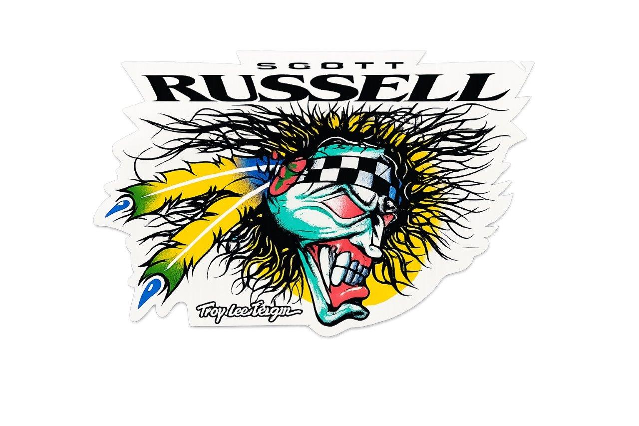 Aufkleber „Screaming Chief“ von Scott Russell, gestaltet von Troy Lee