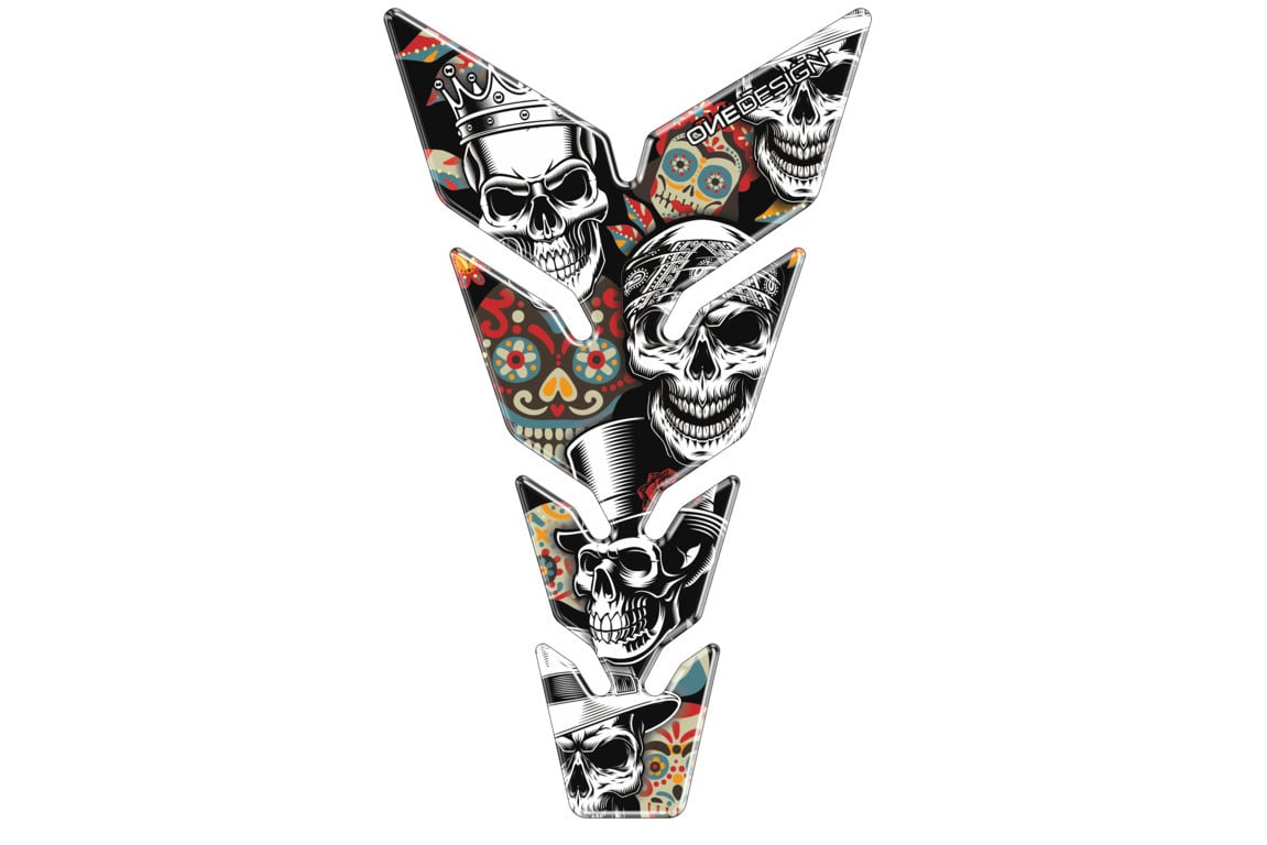 Puig Motorrad Tankpad Skull Party Schwarz