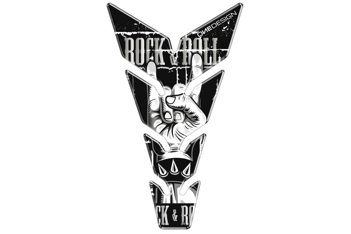 Puig Motorrad Tankpad Rock & Roll Schwarz