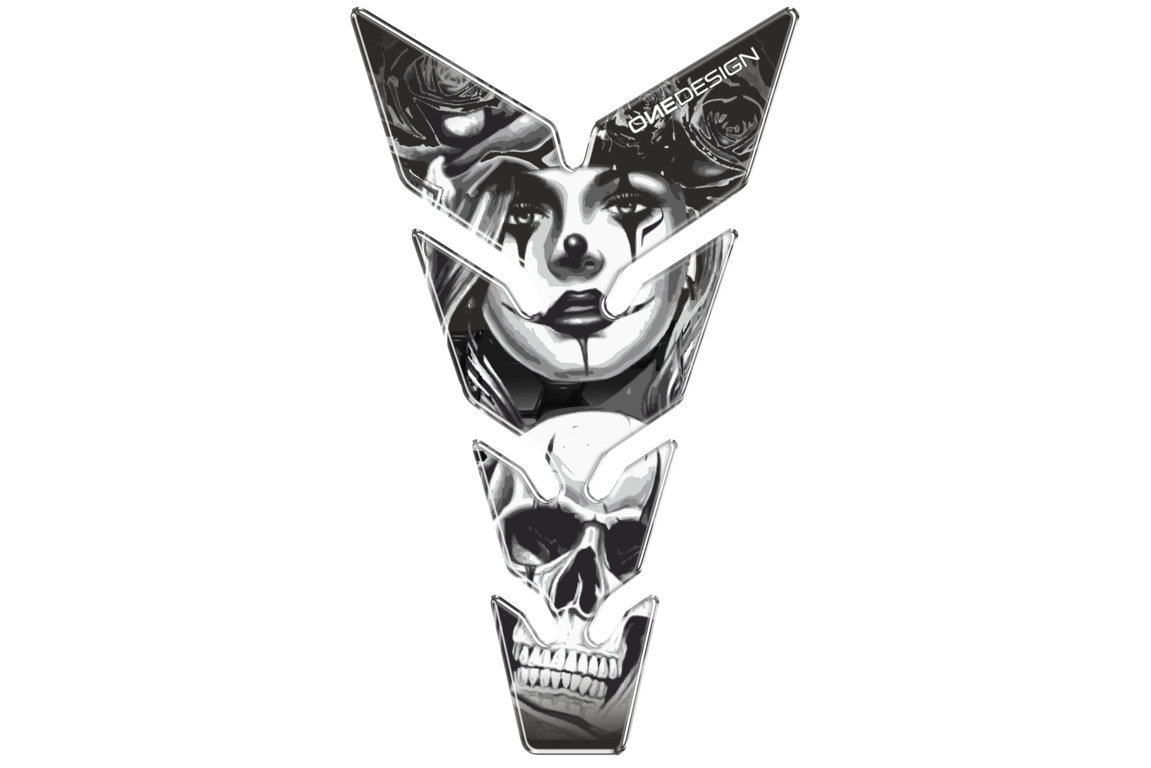 Puig Motorrad Tankpad Skull & Poker Schwarz