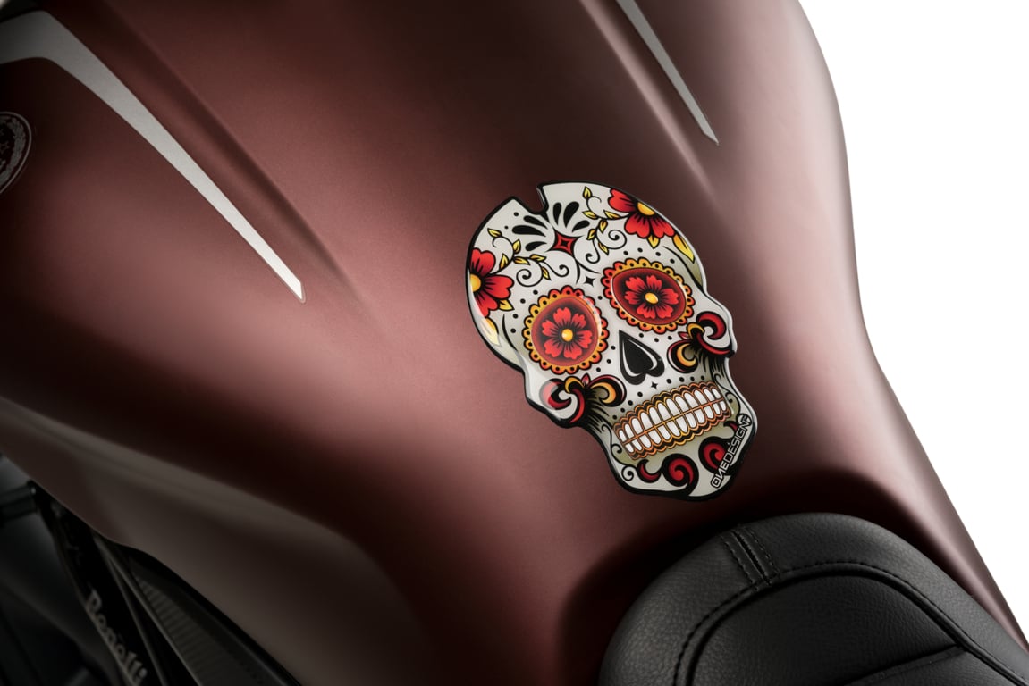 Puig Motorrad Tankpad Totenkopf Rot