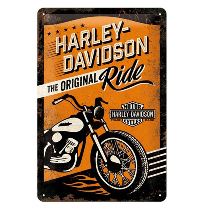Metall Motorrad Schild Harley-Davidson Die Originalfahrt 20x30 cm