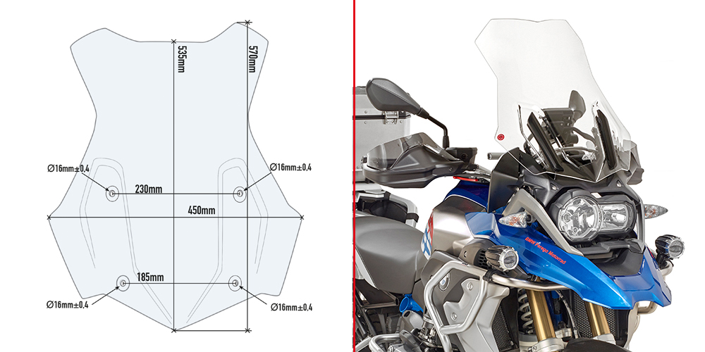 Givi 5124DT Windschutzscheibe BMW R 1200 GS / Adventure / R 1250 GS / Adventure