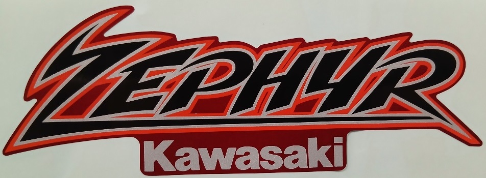 Kawasaki embleem ZR550 Zephyr Rood Zwart links en rechts 56050-1528