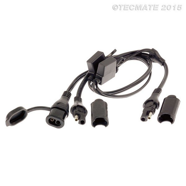Tecmate Optimate O-05 Y-Splitter SAE-Eingang zu 2 SAE-Ausgängen mit Sicherung