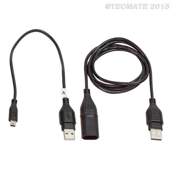 Tecmate Optimate O-111 USB Adapter auf Mini USB + Verlängerungskabel