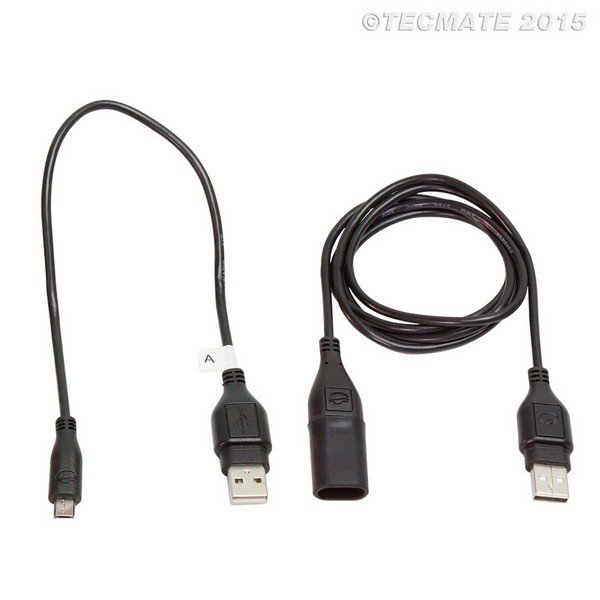 Tecmate Optimate O-112 USB Adapter auf Micro USB + Verlängerungskabel