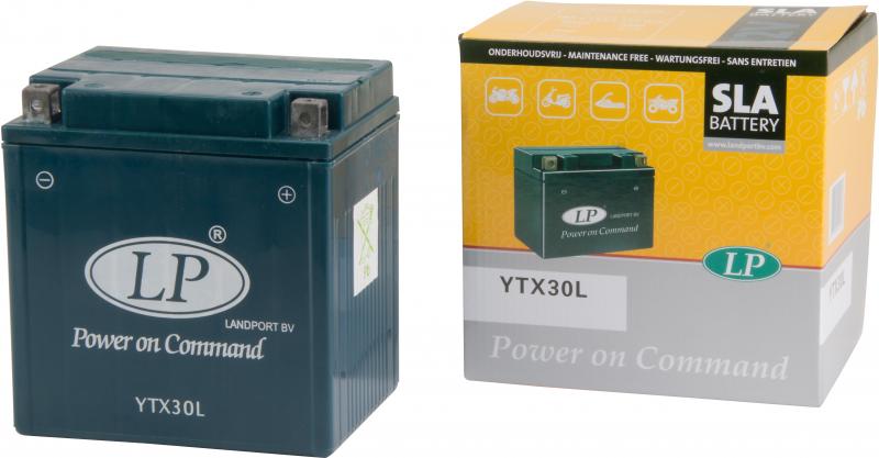Landport Accu YTX30-L Motorradbatterie in Gel-Ausführung