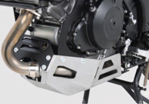 Hepco&Becker silberner Aluminium-Carter-Schutz für Suzuki DL1000 von 2014 bis 2019