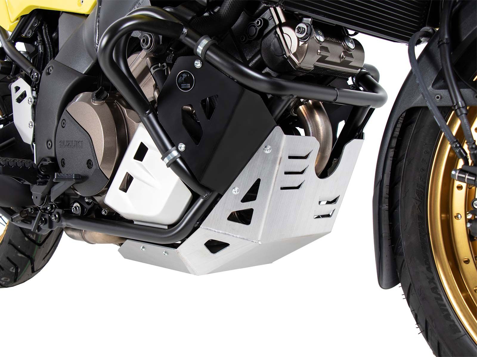 Hepco&Becker silberner Aluminium-Kardanschutz für Suzuki DL1050 XT ab 2020