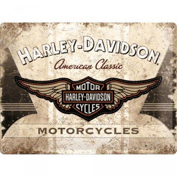 Metall Motorrad Schild Harley-Davidson American Classic Logo 30x40cm