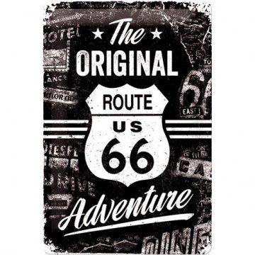 Blechschild Route 66 The Original Adventure 20x30