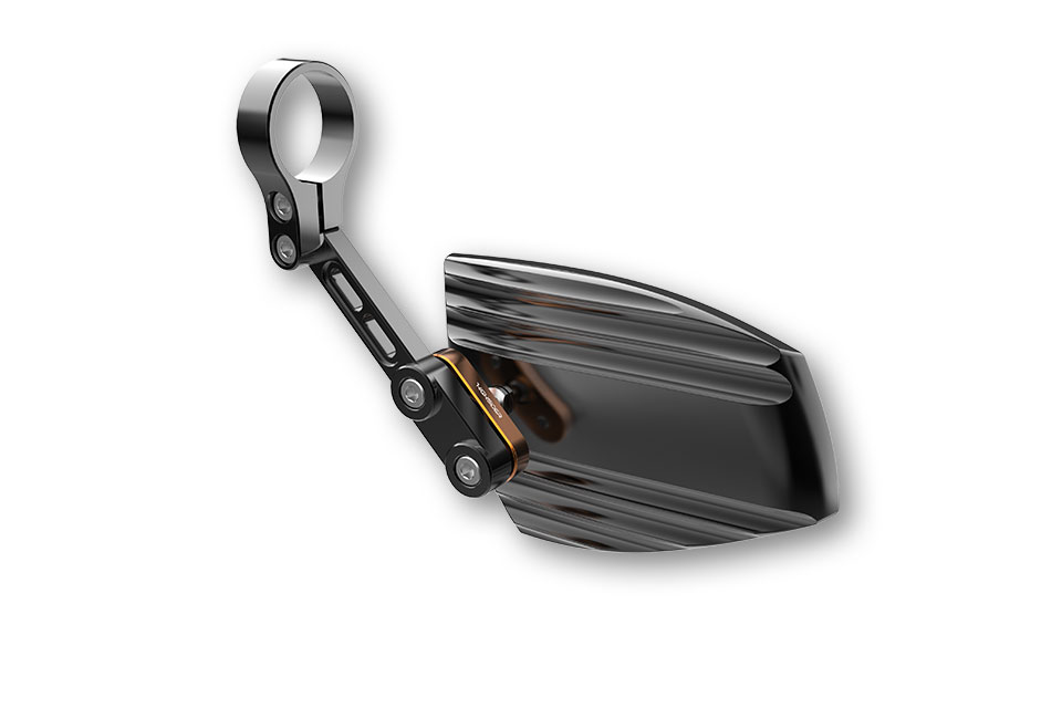 Highsider Lenkerendenspiegel Set Wave Schwarz / Gold