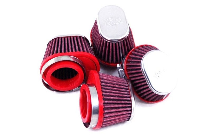 BMC Conisch Sport Luchtfilter voor directe inlaat 55 mm x 70 mm met een links uitgelijnd mondstuk en een carbon deksel