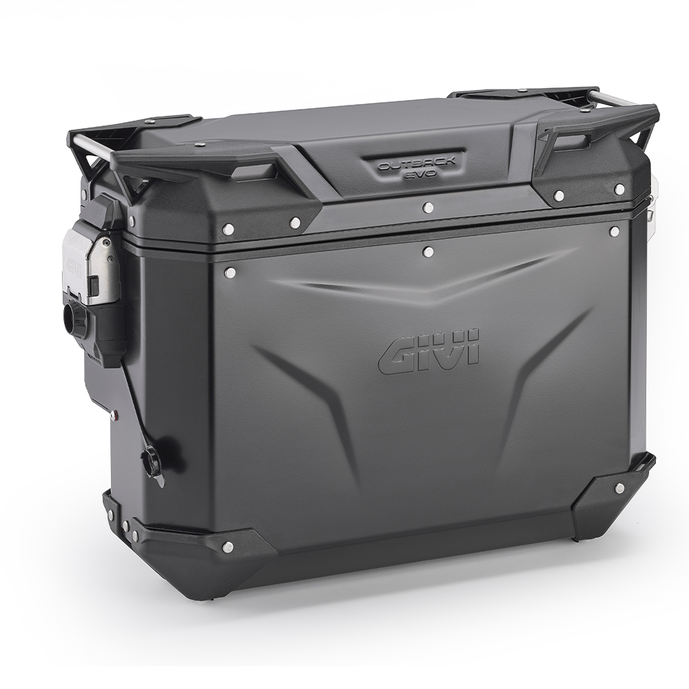 Givi Trekker Outback EVO Cam-Side, schwarzes Aluminium, rechts, 33 Liter, wird ohne Schloss gekauft