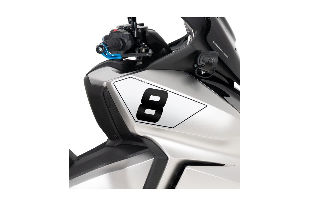 Barracuda nummerplaat stickerset zijkant Honda Forza 750 vanaf 2021