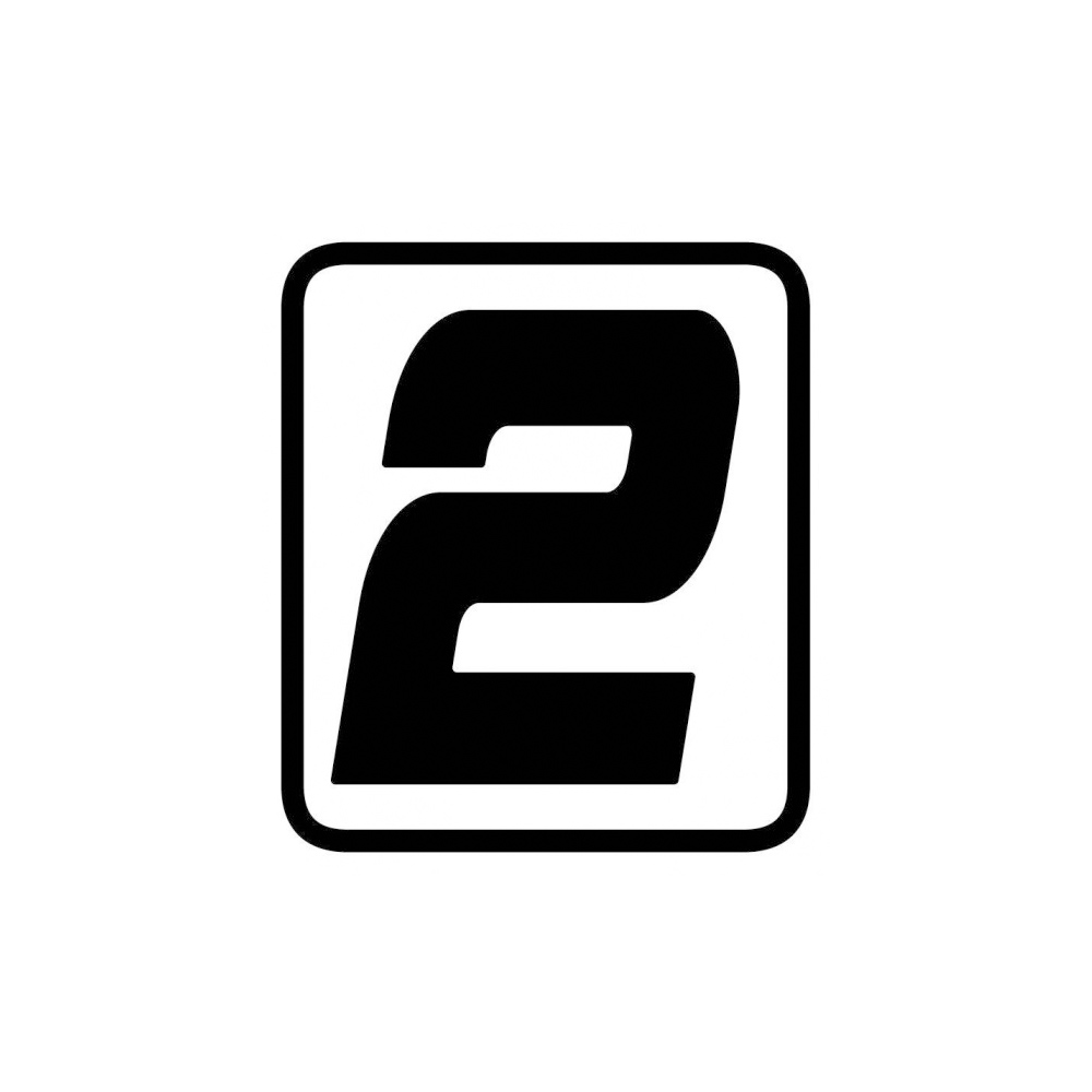 Barracuda sticker startnummer 2 zwart