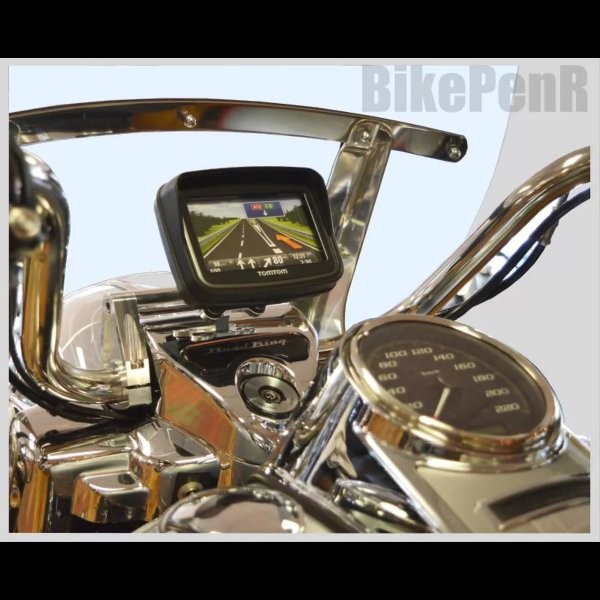 BikePenR GPS- und Navigationshalterung HD-2 für Harley Davidson Road King, Silber