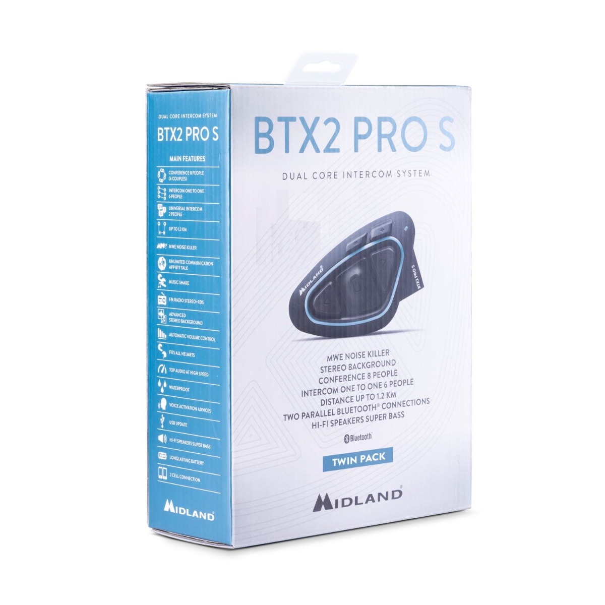 Midland BTX2 Pro S Twin Motorrad-Gegensprechanlage