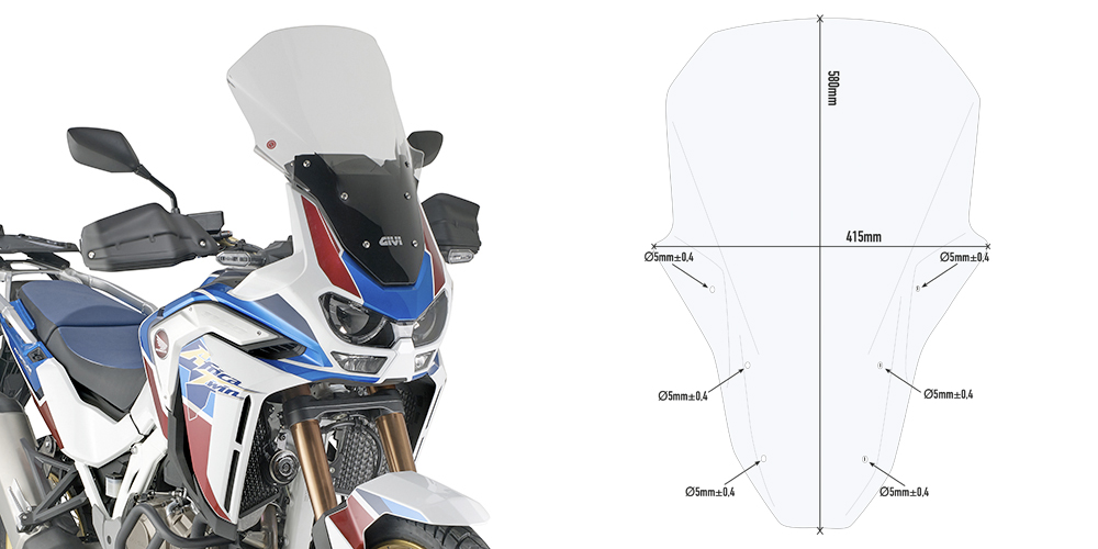 Givi D1178ST Windschild Honda CRF 1100 L Africa Twin Adventure Sports Ab 2020