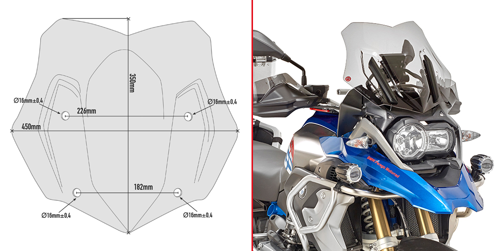 Givi D5124B Windscherm BMW R 1200 GS / Adventure / R 1250 GS / Adventure