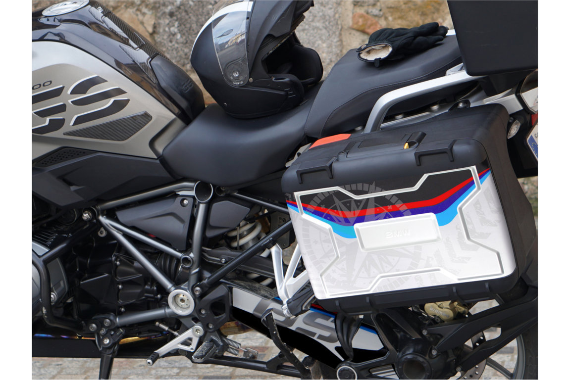 Puig Seitenkoffer Aufkleber Navigator BMW Vario Seitenkoffer für BMW R 700 / 750 / 800 / 850 / 1200 / 1250 GS Modelle