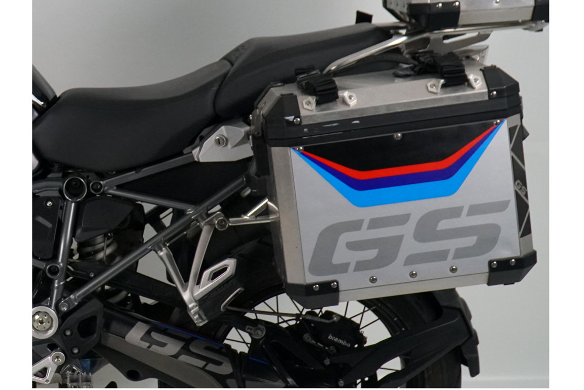 Puig Seitenkoffer Aufkleber GS BMW Adventure Seitenkoffer für BMW R 700 / 750 / 800 / 850 / 1200 / 1250 GS Modelle