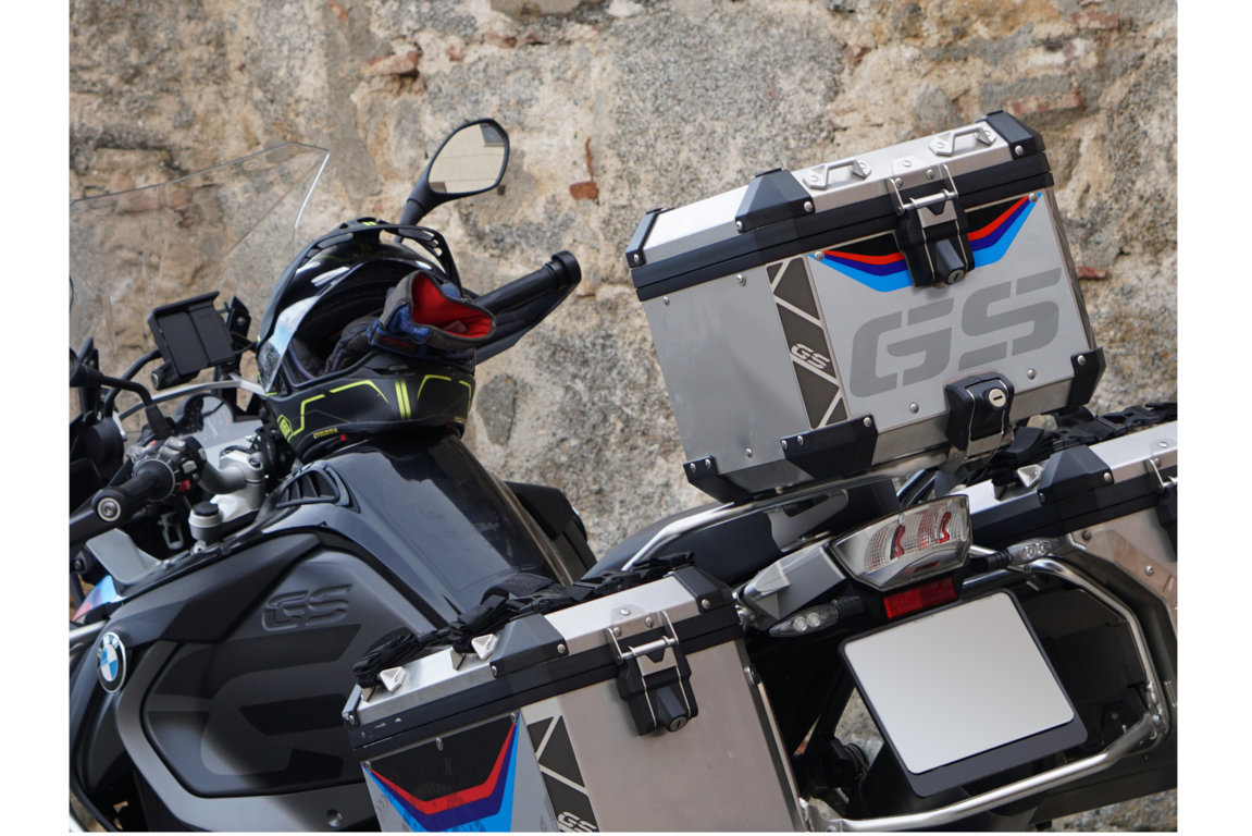 Puig Topcase Aufkleber GS BMW Adventure Topcase für BMW R 700 / 750 / 800 / 850 / 1200 / 1250 GS Modelle