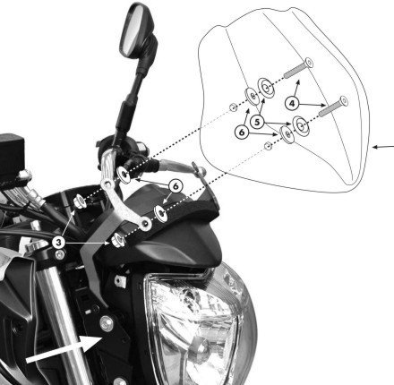 Givi A170A Montagesatz Windschutzscheibe für 247A und 247N