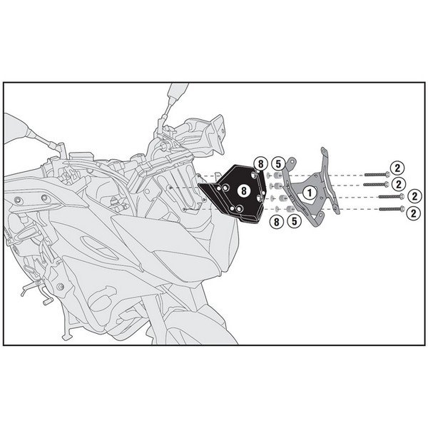 Givi D2122KIT Montagesatz Windschutzscheibe 2122DT Yamaha MT-09 Tracer 2015-2017