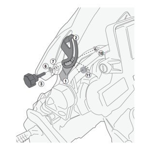 Givi D5108KIT Zur Verstärkung der 5108DT Windschutzscheibe BMW R 1200 GS und Adventure
