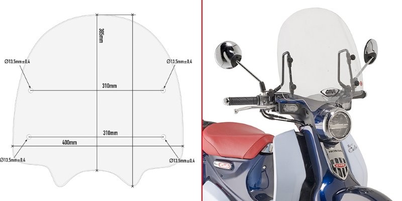 Givi Windschutzscheibe 1168A für Honda Super Cub C125 von 2018 bis 2024