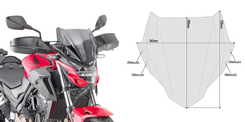 Givi Windschutzscheibe 1176ABL für HONDA CB500F von 2019 bis 2022