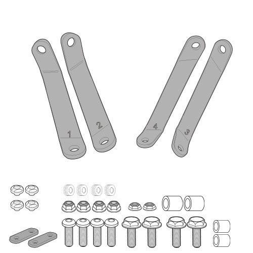 Givi Montagesatz A8100A Zur Montage der AIRSTAR-Windschutzscheibe Piaggio TWEET 50-125-150