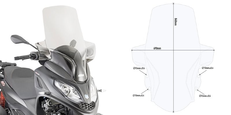 Givi Windschutzscheibe D5614ST für Piaggio MP3 300 HPE