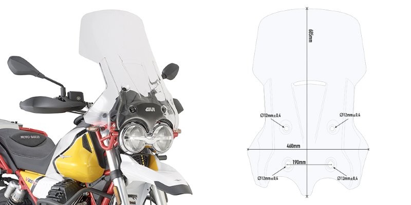 Givi Windschutzscheibe D8203ST für MOTO GUZZI V85 TT von 2019 bis 2022