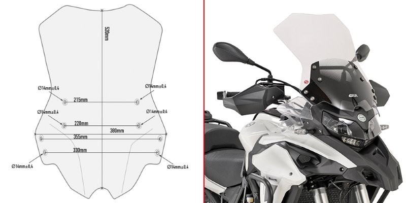 Givi Windschutzscheibe D8703ST für BENELLI TRK502 von 2017 bis 2022