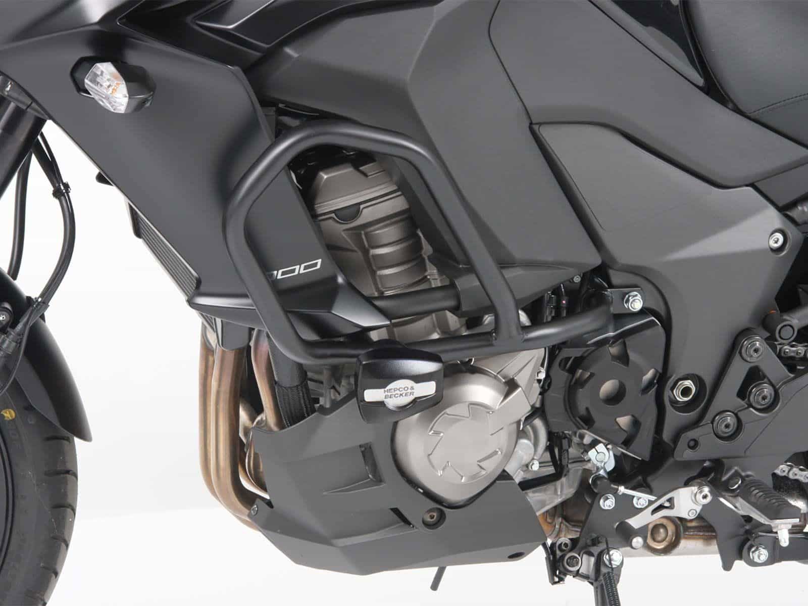 Hepco&Becker Sturzbügel schwarz inkl. Schutzpad für Kawasaki Versys 1000 von 2015 bis 2018