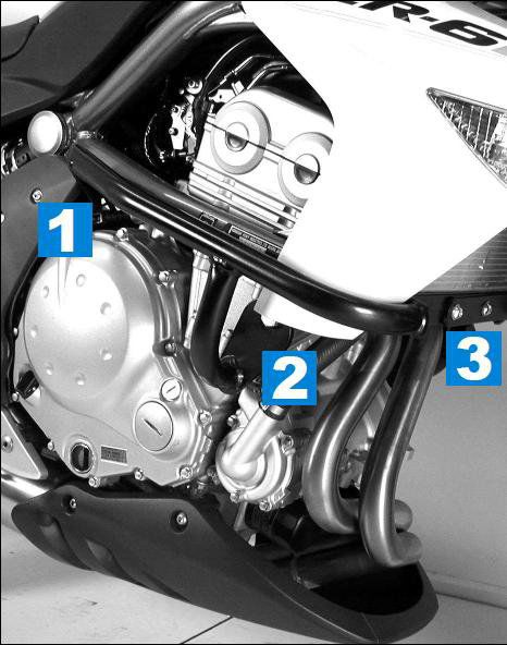 Hepco&Becker Sturzbügel schwarz für Kawasaki ER bis 206N 2006 bis 2008