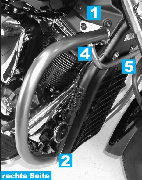 Hepco&Becker Sturzbügel chrom für Yamaha XVS1300 Midnight Star von 2007 bis 2016
