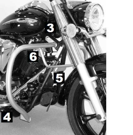 Hepco&Becker Sturzbügel chrom für Yamaha XVS950 Midnight Star von 2009 bis 2015