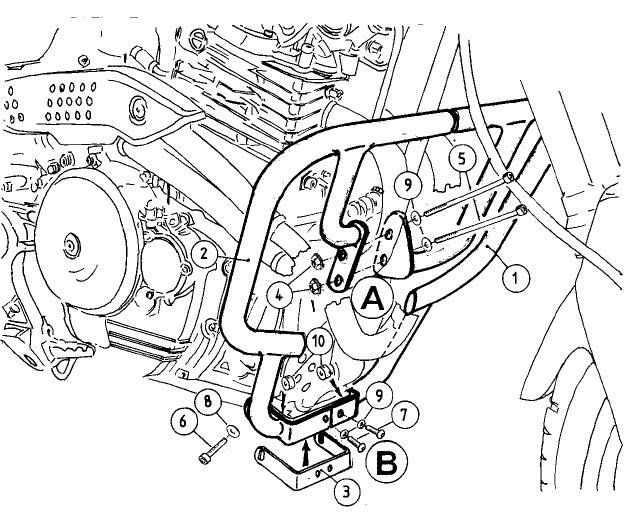 Hepco&Becker Sturzbügel schwarz für Honda FMX650 von 2005 bis 2007