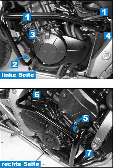 Hepco&Becker Sturzbügel schwarz für Honda CB600F von 2007 bis 2010