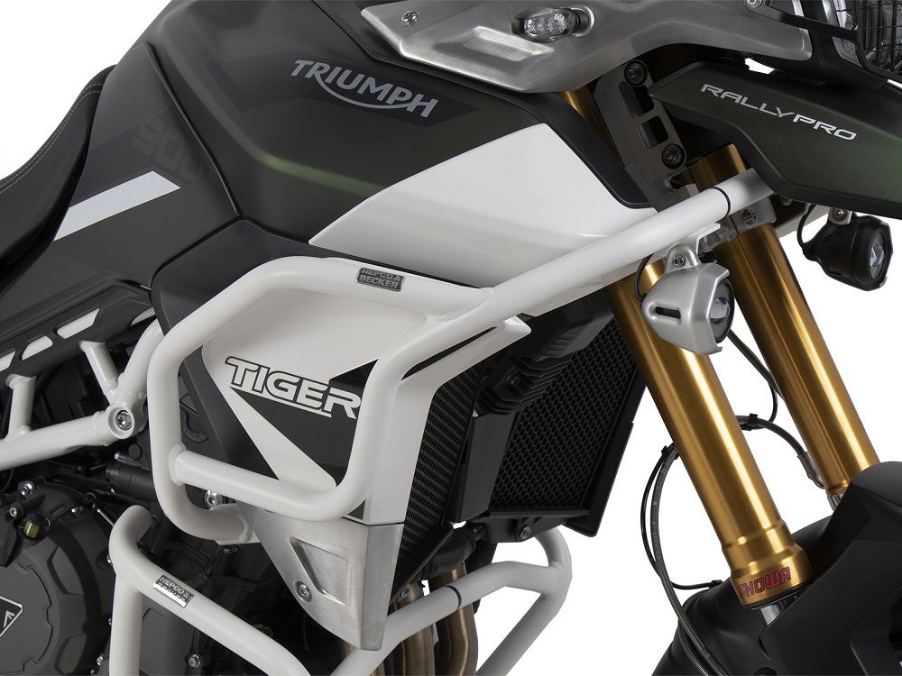 Hepco&Becker Tankschutzbügel weiß für Triumph Tiger 900 Rally / GT / PRO ab 2020 bis 2023