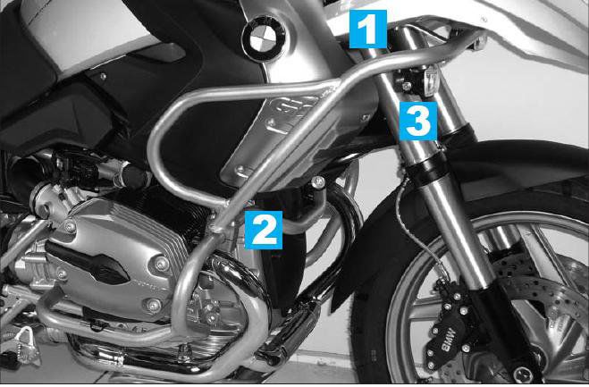 Hepco&Becker Sturzbügel schwarz oben (Tankschutz) BMW R1200GS ab 2008 bis 2012