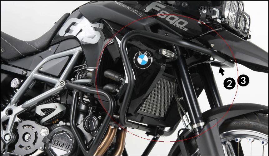 Hepco&Becker Sturzbügel schwarz oben für BMW F650GS TWIN von 2008 bis 2011 / F700GS von 2012 bis 2017 / F800GS von 2008 bis 2016