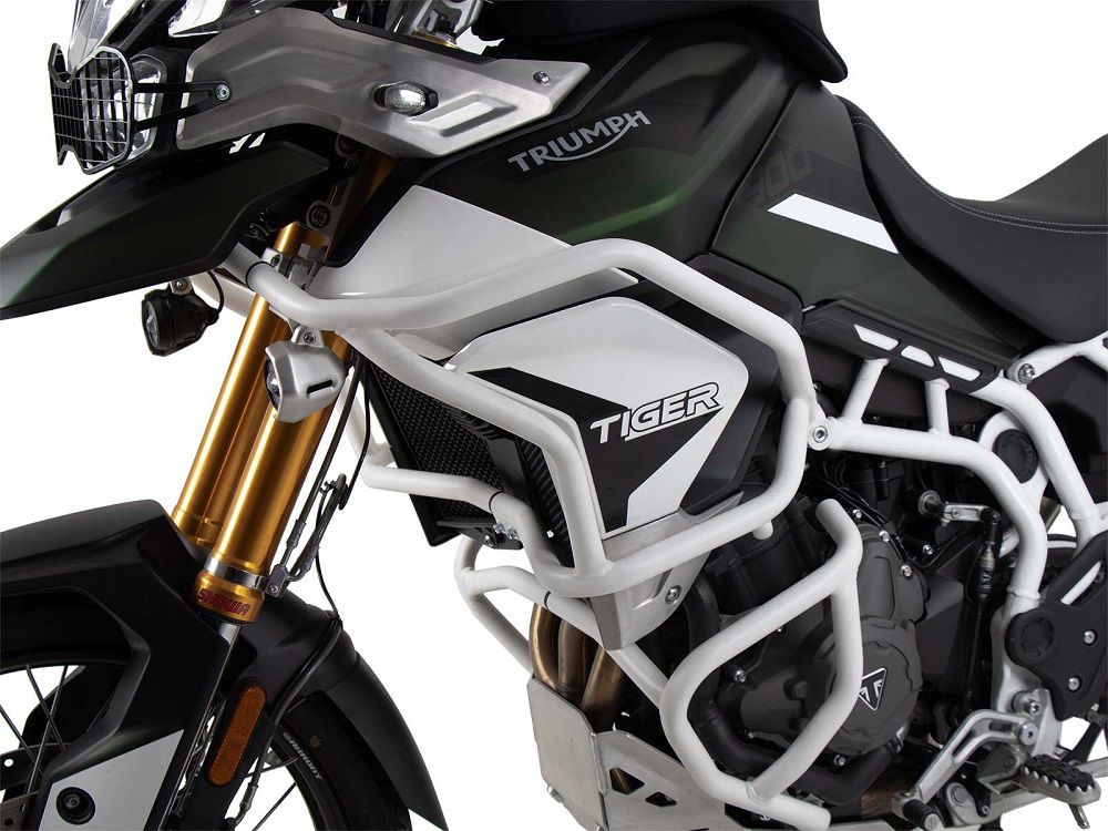 Hepco&Becker Tankschutzbügel weiß für Triumph Tiger 900 Rally / GT / Pro ab 2020